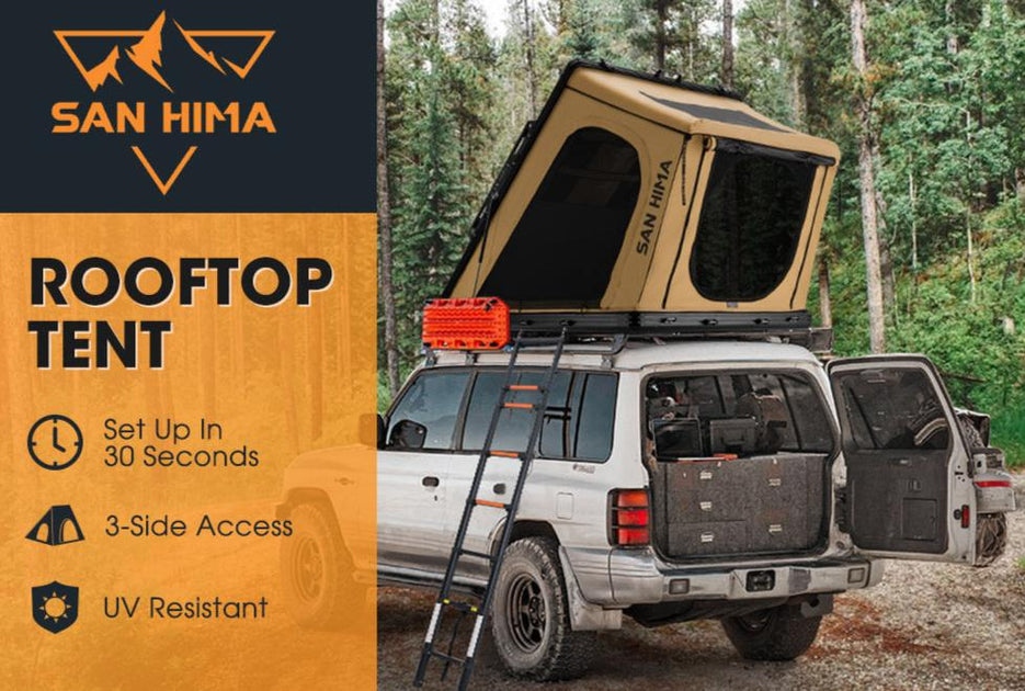 San Hima Kalbarri Gen 2 Roof Top Tent Hardshell With Ladder Khaki ...