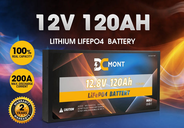 DC MONT 12V 120Ah Slimline Lithium Battery LiFePO4