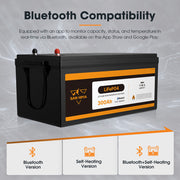 San Hima 12V 300Ah Lithium Iron Phosphate Battery LiFePO4 w/ Bluetooth Built-in BMS