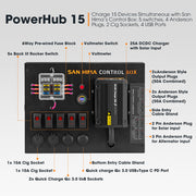 San Hima 12V Control Box 25A DCDC Charger with Fuse 4 USB port