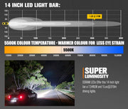 Lightfox Vega Series 14inch LED Light Bar 1 Lux @ 319M IP68 7,548 Lumens