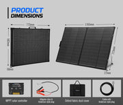 Atem Power 12V 160W Folding Solar Panel  Kit Mono with Regulator