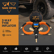 San Hima 2-Way Digital Tyre Inflator 250 PSI Car Air Compressor Tire Gauge Hose