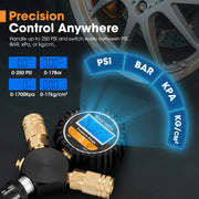 San Hima 2-Way Digital Tyre Inflator 250 PSI Car Air Compressor Tire Gauge Hose