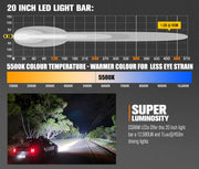 Lightfox Vega Series 20inch LED Light Bar 1 Lux @ 453M IP68 12,580 Lumens