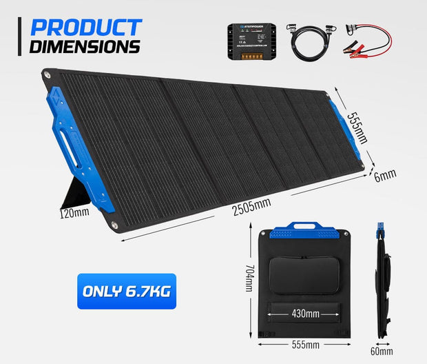 Atem Power 12V 200W Flexible Folding Solar Panel Kit Solar Mat ...