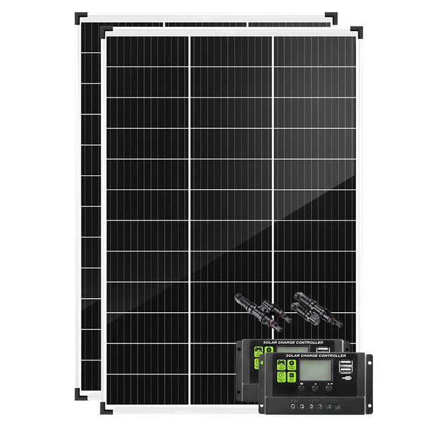 Pair 12V 2x 130W Solar Panel Kit Mono Fixed