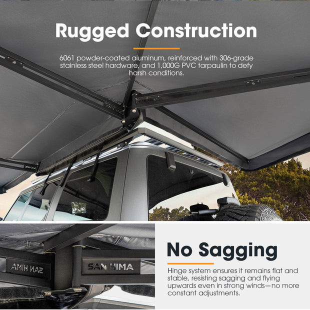 San Hima 270 Degree Free-Standing Awning-Passenger Side 600D Oxford UPF50+