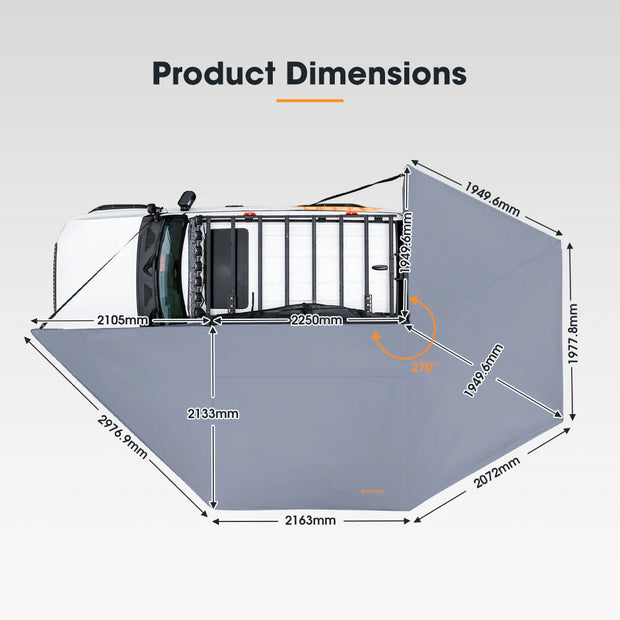 San Hima 270 Degree Awning Free Standing Camping With L Brackets Passenger Side