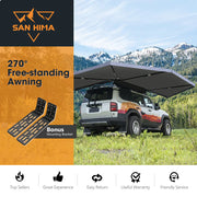 San Hima 270 Degree Awning Free Standing Car Camping With L Brackets Driver Side
