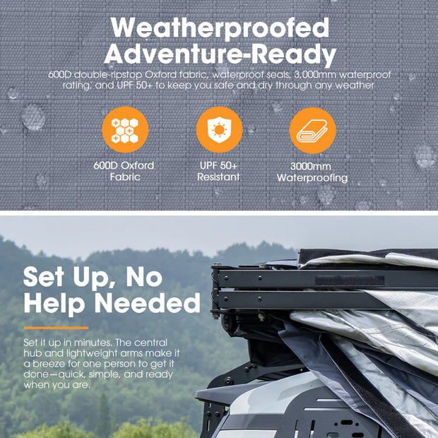 San Hima 270 Degree Awning Free Standing Car Camping With L Brackets Driver Side