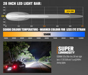 Lightfox Vega Series 28inch LED Light Bar 1 Lux @ 494M IP68 17,612Lumens