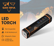 San Hima LED Torch Light Power Bank Flashlight Lithium USB Rechargeable