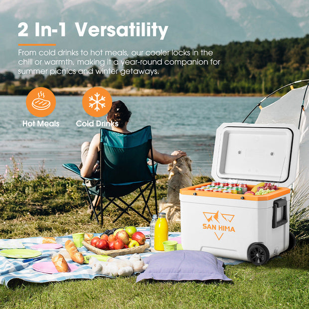 San Hima 45L Cooler Ice Box Portable Trolley For Camping Heat Retention