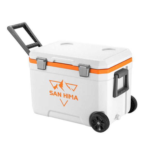 San Hima 45L Cooler Ice Box Portable Trolley For Camping Heat Retention