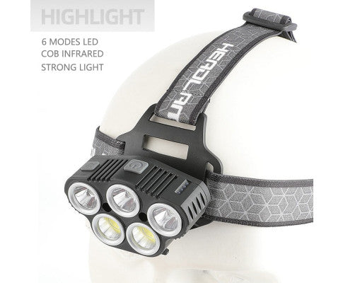 6 Mode LED Head Torch Induction Headlight
