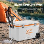 San Hima 75L Cooler Ice Box Portable Trolley For Camping Heat Retention