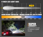 Lightfox Vega Series 8inch LED Light Bar 1 Lux @ 606m IP68 8,856 Lumens