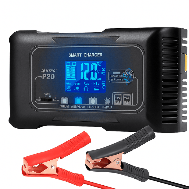 12V/24V Automatic Smart Battery Charger – 20A Fast Charge for Lithium, LiFePO4, AGM, GEL & SLA