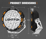 Lightfox 9inch LED Driving Light 1 Lux @1,150M IP68 20,200 lumen