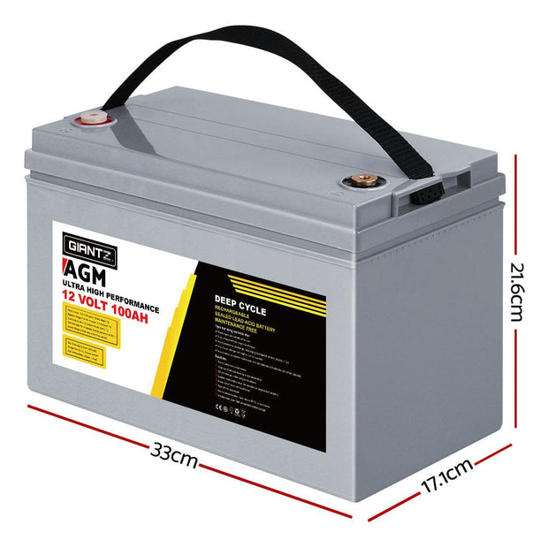 12V 100Ah AGM Deep Cycle Battery Twin Pack
