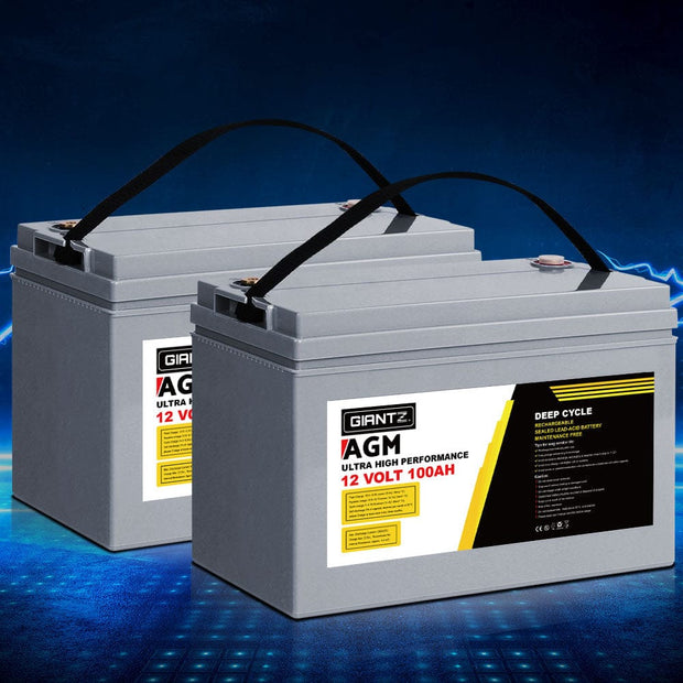 12V 100Ah AGM Deep Cycle Battery Twin Pack