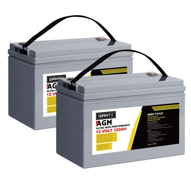 12V 120Ah AGM Deep Cycle Battery Twin Pack