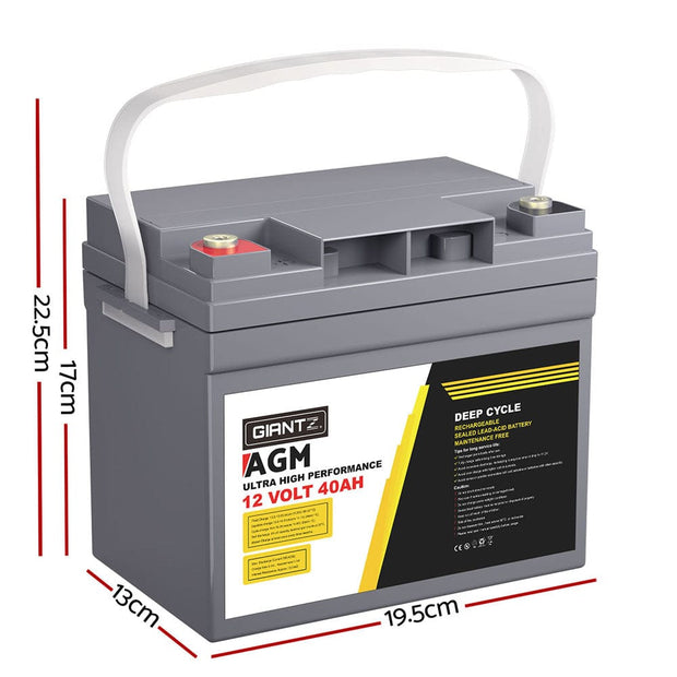 12V 40Ah AGM Deep Cycle Battery