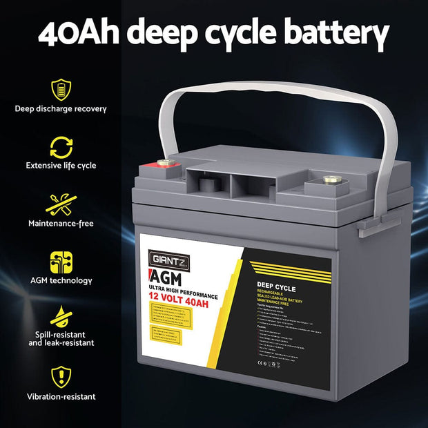 12V 40Ah AGM Deep Cycle Battery