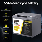12V 60Ah AGM Deep Cycle Battery