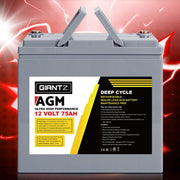 12V 75Ah AGM Deep Cycle Battery
