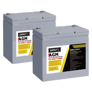 12V 75Ah AGM Deep Cycle Battery Twin Pack
