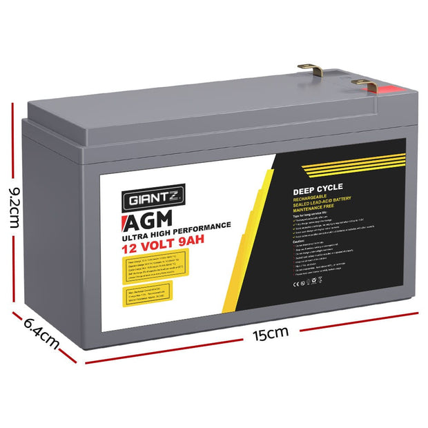 12V 9Ah AGM Deep Cycle Battery