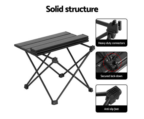 Weisshorn Folding Camping Table 40CM Roll Up