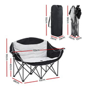 Camping Chair Double Folding Moon Chair Portable Seat 240KG