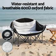 Camping Chair Double Folding Moon Chair Portable Seat 240KG