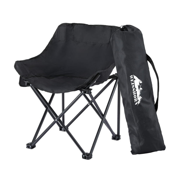 Folding Camping Moon Chair Portable Seat Weight Capacity 120KG Black