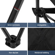 Folding Camping Moon Chair Portable Seat Weight Capacity 120KG Black