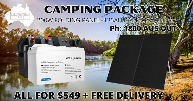 135AH AGM Camping Package with 200w Folding Solar Panel
