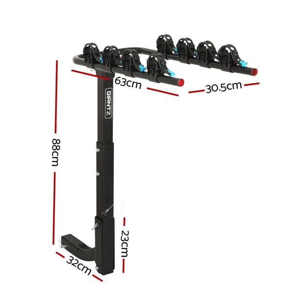 4 Bike Carrier – Hitch Mount, Foldable, Heavy-Duty