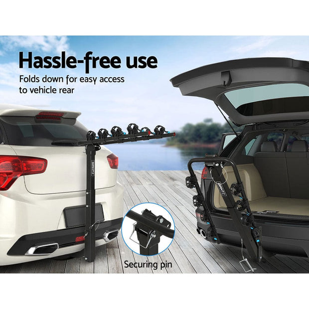 4 Bike Carrier – Hitch Mount, Foldable, Heavy-Duty