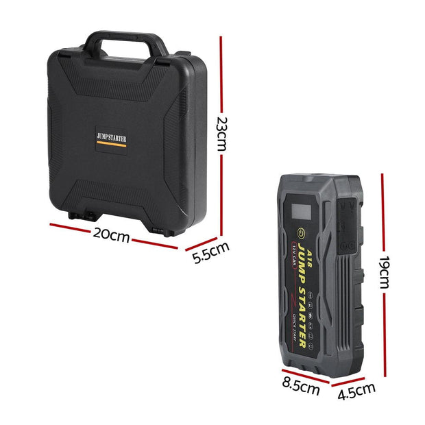 Portable Car Jump Starter 12V Lithium Battery Booster Pack Power Bank & Jumper Cables