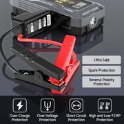 Portable Car Jump Starter 12V Lithium Battery Booster Pack Power Bank & Jumper Cables