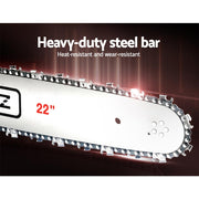 Pro Series Chainsaw Petrol 62CC 22" Bar Commercial E-Start