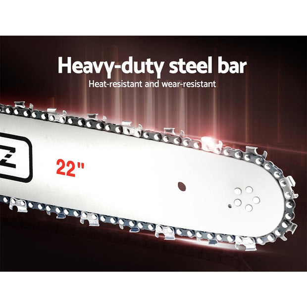 Pro Series Chainsaw Petrol 62CC 22" Bar Commercial E-Start