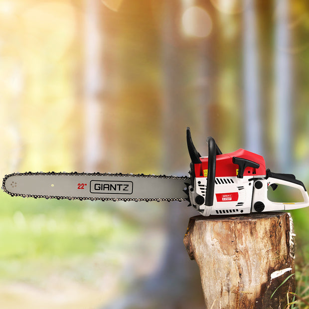 Pro Series Chainsaw Petrol 62CC 22" Bar Commercial E-Start