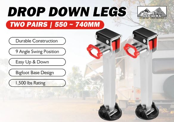 4x 550mm Drop Down Corner Legs