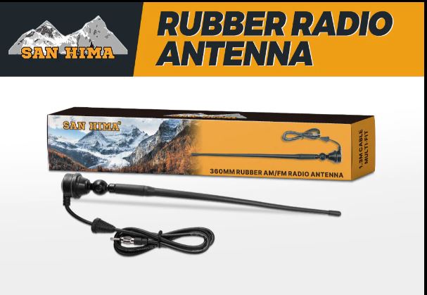 Uhf Radio Antenna Black Rubber Duck AM/FM With Cable