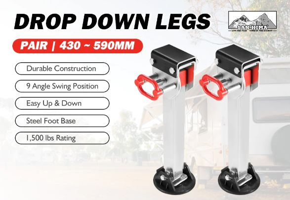 2x 430mm Drop Down Corner Steadies Stabilizer Legs
