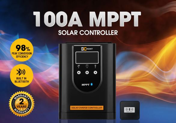DC MONT 100Amp MPPT Solar Charge Controller 12V/24V/36V/48V Battery Regulator with Bluetooth